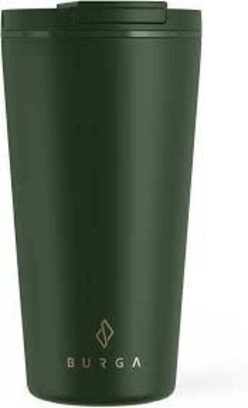 Burga Forest Green Travel Mug 16oz Double Walled‎ Stainless Steel Tumbler Cup